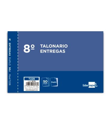 Talonario liderpapel entregas 8º original y copia t228 apaisado